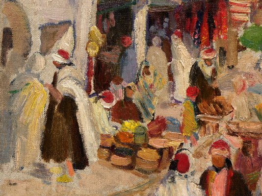 Alternate image of A market in Kairouan by Ethel Carrick