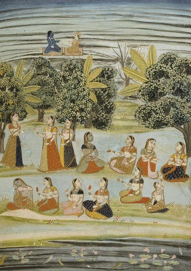 AGNSW collection Radha and the milkmaids (gopis) 19th century