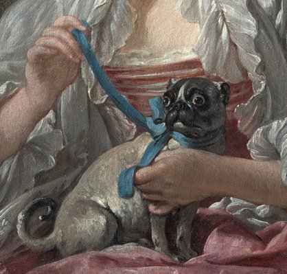 Alternate image of A young lady holding a pug dog by François Boucher