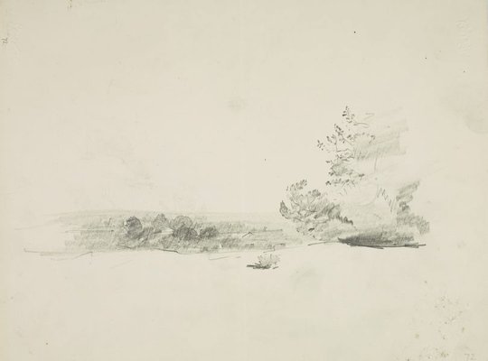 Alternate image of recto: Landscape over the plain
verso: Gore Creek aqueduct and Tree by Lloyd Rees