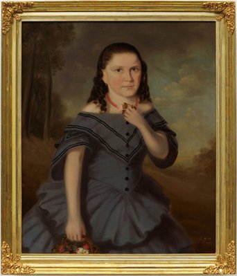 Alternate image of Portrait of a young girl with flowers (Collins family) by Joseph Backler