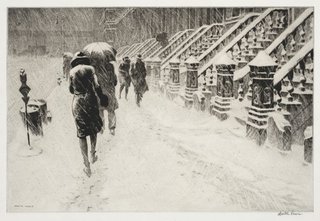 AGNSW collection Martin Lewis Stoops in the snow 1930