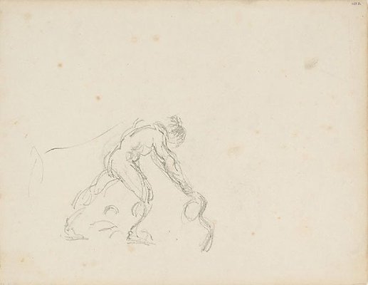 Alternate image of recto: The banks of a river,
verso: Study of a bather by Paul Cézanne