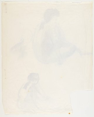 Alternate image of Seated female nude (twice) by Lloyd Rees