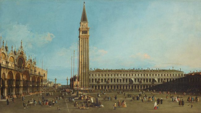 AGNSW collection Canaletto The Piazza San Marco, Venice 1742-1746