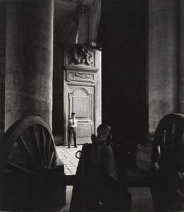 Untitled (cannon with a guard standing in a doorway), 1978, The Paris 'private' series by Max Dupain