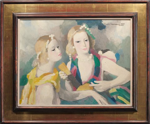 Alternate image of Two women with musical instrument by Marie Laurencin