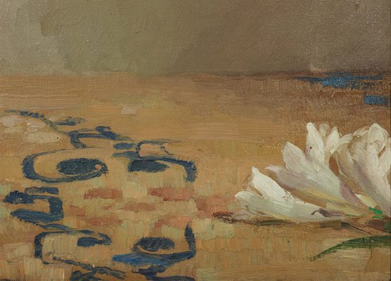Alternate image of Delphiniums and lilies by Hans Heysen