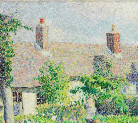 Alternate image of Peasants' houses, Éragny by Camille Pissarro