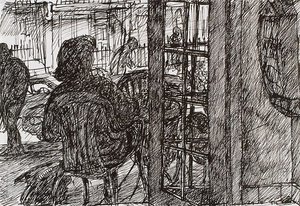 (Next to the door, Bill and Toni's, Stanley Street, East Sydney), 1999, Sketchbook 68 by Kevin Connor