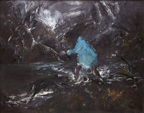 An image of Figure crossing a river by Arthur Boyd