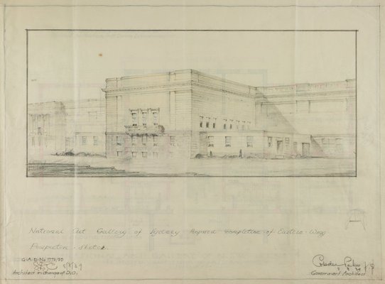 Alternate image of National Art Gallery of New South Wales proposed completion of Eastern wing: Scheme B by Cobden Parkes