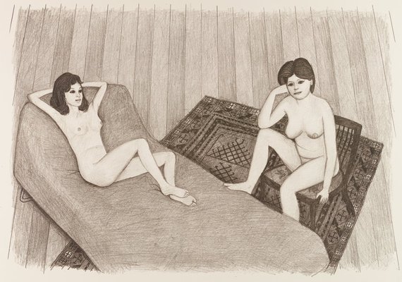 Alternate image of Untitled (recto, left); Untitled (seated nude) (recto, right); Untitled (double nude I) (verso) by John Brack