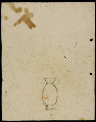 Alternate image of recto: Landscape with houses from Woollahra II
verso: Vase [upside down] by Lloyd Rees