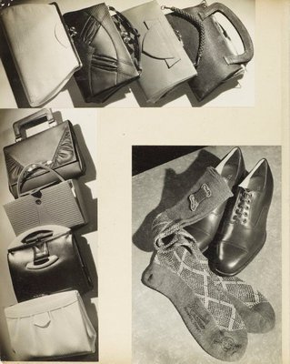 Alternate image of recto: Untitled (Lustre stockings advertisement with woman)
verso top: Untitled (advertisement: handbags no 1)
verso left side: Untitled (advertisement: handbags no 2)
verso right side: Untitled (advertisement: shoes and socks) by Max Dupain