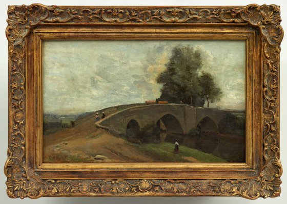 Alternate image of Le vieux pont by attrib. Camille Jean Baptise Corot