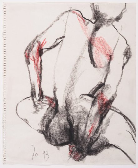 AGNSW collection John Olsen Seated female nude, back view 1993