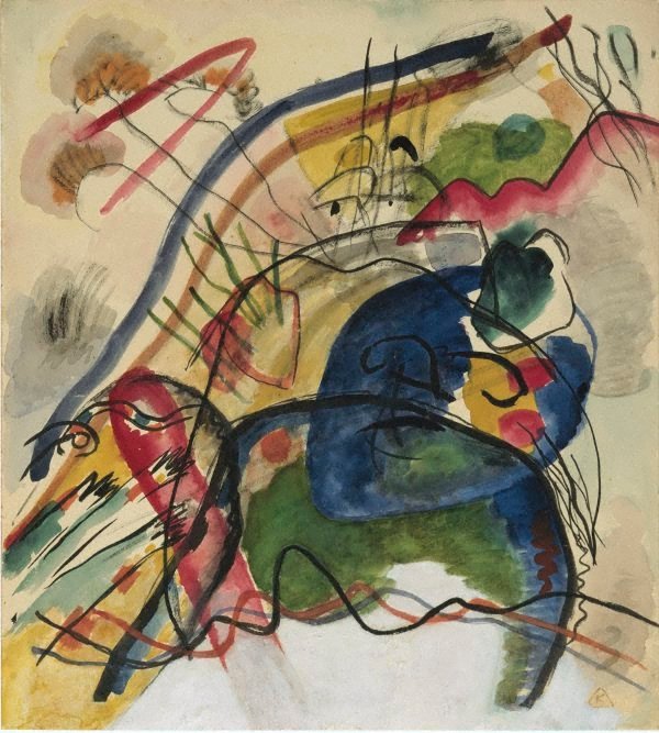 AGNSW collection Wassily Kandinsky Study for 'Painting with white border' 1913