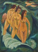 Three bathers, 1913 by Ernst Ludwig Kirchner