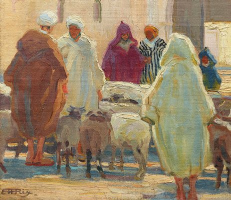 Alternate image of The Arab sheep market, Tangier by Hilda Rix Nicholas