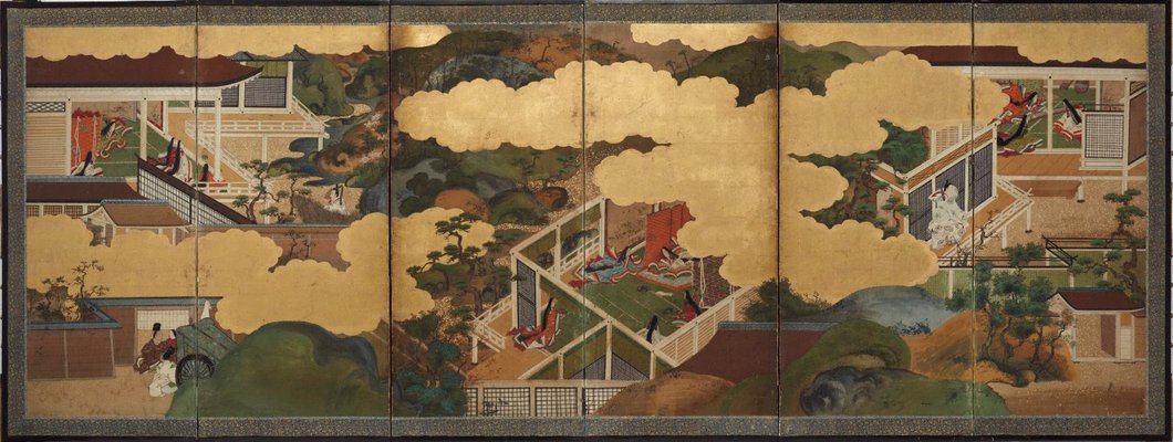 Alternate image of Six scenes from ‘The Tale of Genji’ by Tosa School