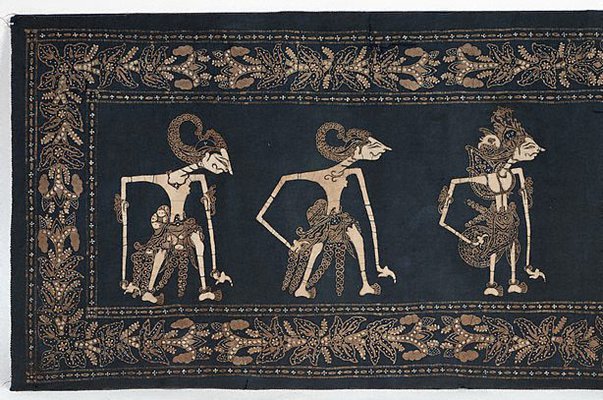 Alternate image of Cloth with design of wayang figures by 