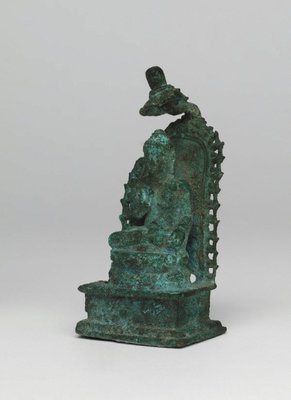 Alternate image of Buddha seated in vitarka mudra with halo and chattra by 