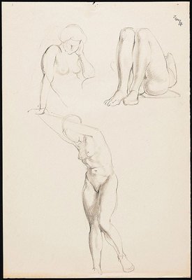 Alternate image of recto: Studies of a female nude, London
verso: Studies of a female nude, London by Nora Heysen