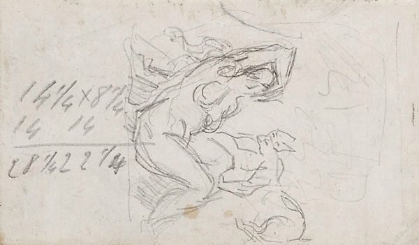 Alternate image of recto: Imaginary scene,
verso: Study of a woman and faun by Paul Cézanne