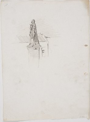 Alternate image of recto: Miss Affich
verso: Queen Victoria's statue, side view by Lloyd Rees