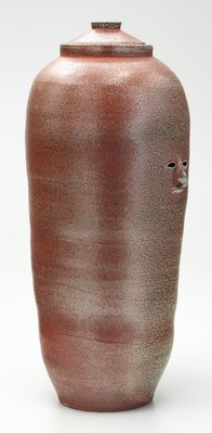 Alternate image of Tall brown urn by Francis Upritchard
