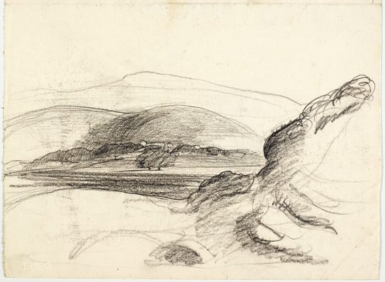 Alternate image of recto: Sketch, Gerringong with horse and cart and Landscape with rounded hills, South Coast
verso: Fallen rocks and Landscape sketch by Lloyd Rees