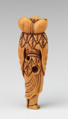 Alternate image of Netsuke in the form of Chôkarô 'sennin' carrying a gourd by 