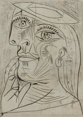 Alternate image of Head of a woman in profile, with beret by Pablo Picasso