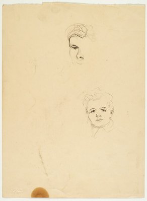 Alternate image of recto: Portraits of Roland Wakelin and Studyof a man
verso: Portrait studies of ?John Santry by Lloyd Rees