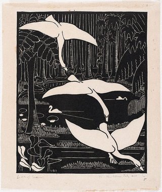 AGNSW collection Vera Blackburn Lake of swans 1935