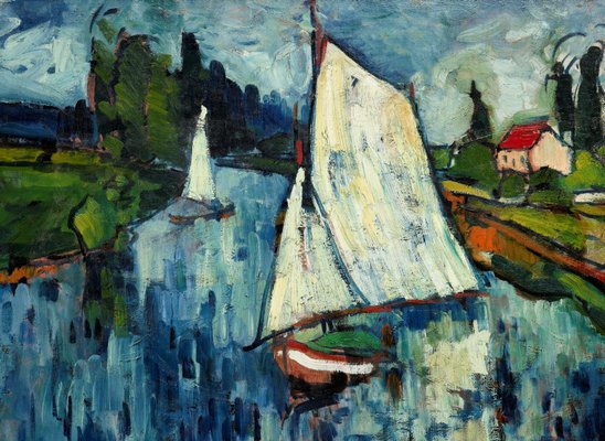 Alternate image of Sailing boats at Chatou by Maurice de Vlaminck