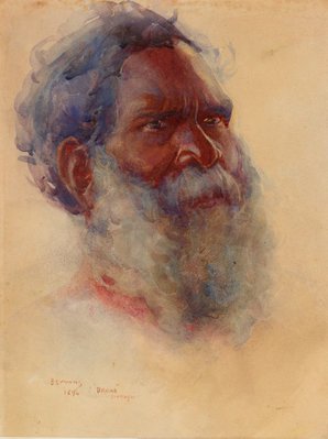Alternate image of Heads of Australian Aboriginal people (a. Merriman, King of Bermagui; b. Coonimon, Bermagui; c. Droab, Bermagui) by BE Minns