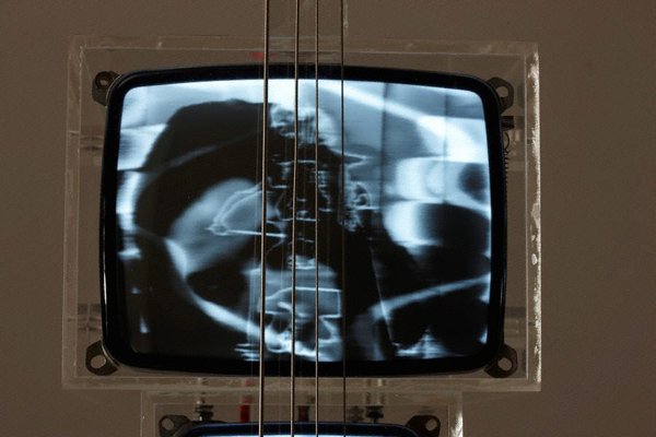 Alternate image of TV cello by Nam June Paik