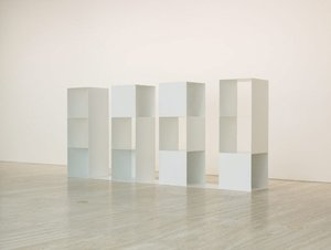 Three-part variations on three different kinds of cubes - elements for serial projects: 2 2 3 (4 parts), 1975 by Sol LeWitt
