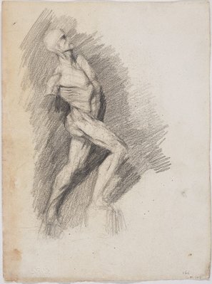 Alternate image of recto: Apollo, Head from the cast
verso: Écorché study of male figure by Lloyd Rees