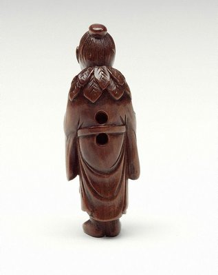 Alternate image of Netsuke in the form of a 'sennin' with basket by 