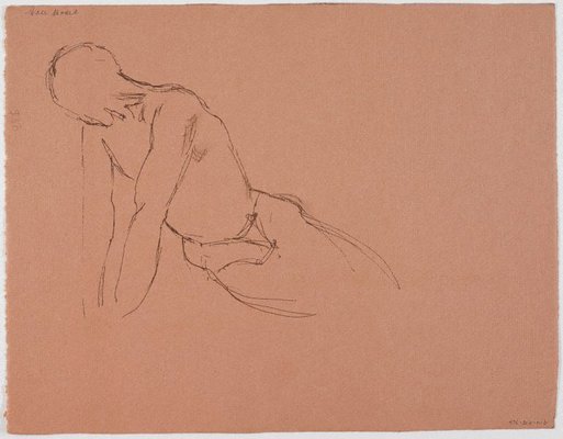 Alternate image of recto: (Reclining male nude, leaning forward)
verso: (Reclining male nude, leaning forward) by Roland Wakelin