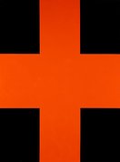 Black and orange cross, 1992 by John Nixon