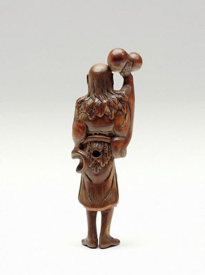 Alternate image of Netsuke in the form of Chôkarô 'sennin' with a gourd by 