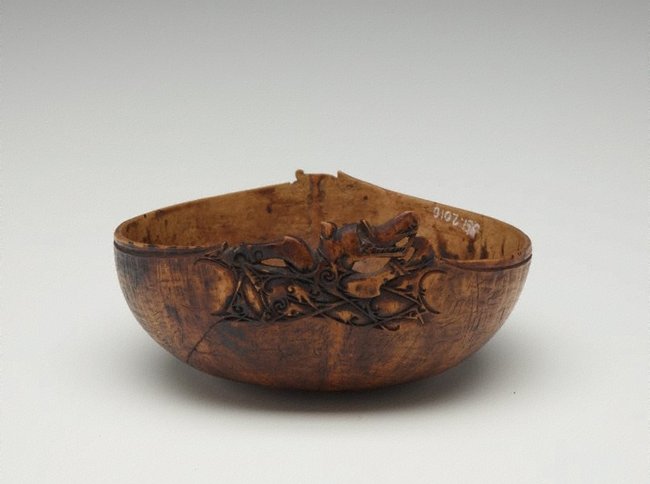 AGNSW collection Bowl carved with mythical creature (aso) late 19th century-20th century