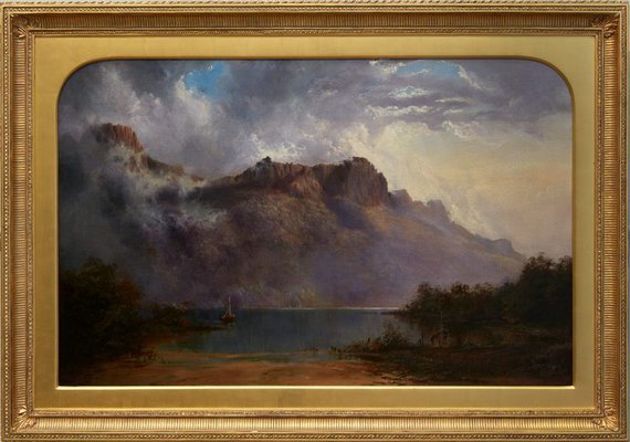 Alternate image of Mount Olympus, Lake St Clair, Tasmania, the source of the Derwent by WC Piguenit