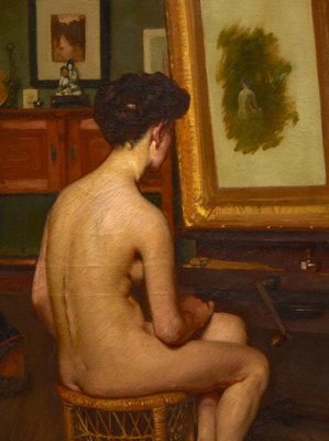 Alternate image of The model (nude) by Bernard Hall