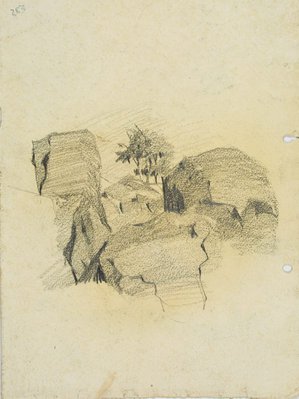Alternate image of recto: Reclining figures and Beachscape
verso: Large rocks by Lloyd Rees
