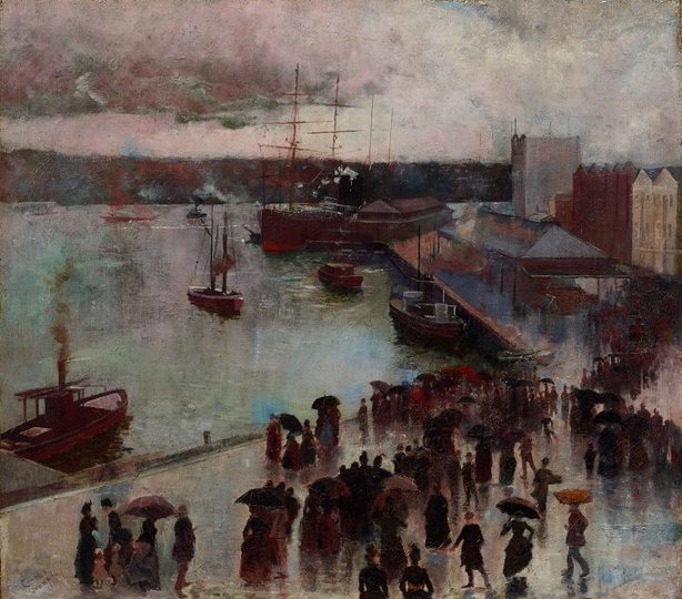 AGNSW collection Charles Conder Departure of the Orient - Circular Quay 1888